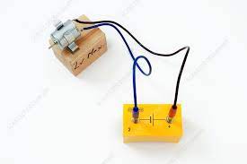simple circuit with motor stock image