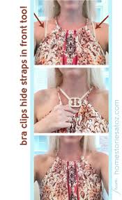 Use a paper clip to turn a bra into a racerback, or to hide straps that keep poking out from sleeveless tops. What A Great Idea To Have A Bra Straps In Front Bra Front Great Idea Straps Hide Bra Straps Clothing Hacks Fashion
