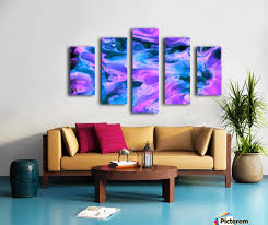 Purple Blue Abstract Swirl Wall Art