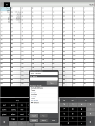 calculator spreadsheet on the app