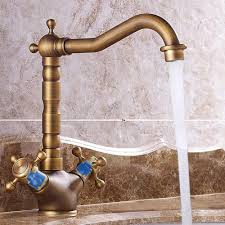 I need a copper faucet for our new kitchen but just look at all the other options?! 360 Rotating Antique Copper Faucet Double Brass Lavatory Faucet Kitchen Sink Brushed Tap Washroom Gentle Vintage Faucet For Hot And Cold Water Kitchen Bar Taps Diy Tools
