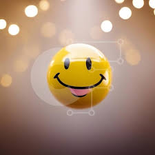yellow smiley face with big smile stock