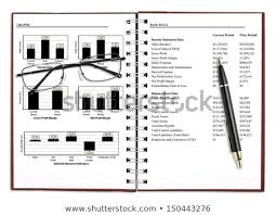 Business Financial Chart Analysis Pen Eyeglasses Royalty