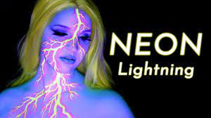 neon lightning bolt uv black light