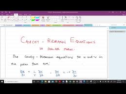 Cauchy Riemann Equations In Polar Form