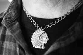 men s large indian chief necklace