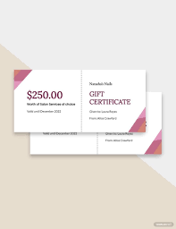 nail salon gift certificate template in
