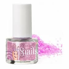 snails nail glitter pink safe manicure