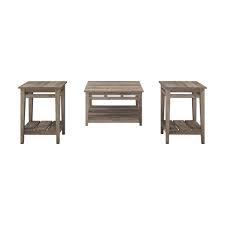 An abundance of simple styles and combinations of styles are now in vogue and gaining in popularity. 3 Piece Farmhouse Square Coffee Table And Side Tables Grey Wash By Walker Edison