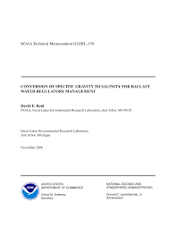 Pdf Conversion Of Specific Gravity To Salinity For Ballast
