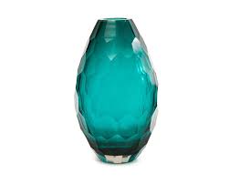 Glass Vase Teal Vase Crystal Vase
