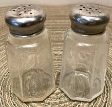 Vintage Glass Salt Pepper Shakers