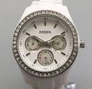 Fossil Stella Watch Women Silver Tone Pave Day Date ES1967 New ...