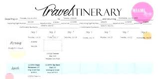 Trip Itinerary Templates Doc Excel Free Premium Printable For Paper
