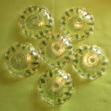 6 Vintage Clear Glass Bobeches For
