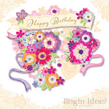Happy Birthday Flower Floral Bouquet Birthday Card