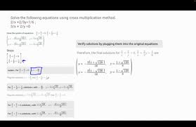 Solve By Cross Multiplication Method
