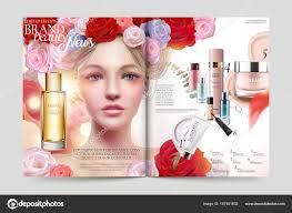 beauty makeup magazine stock vector by