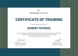 Free Training Certificate Template Findspeed