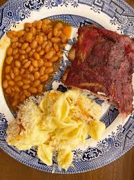 1 pound ground beef 1 large onion, finely chopped 1 pound peppered bacon 7 (28 ounce) cans baked beans (such as bush's® original) Sunday Supper 3 Beer Rub Mac Cheese Dixie Delights