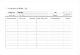 Medication Log Template Excel