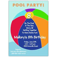 Big Beach Ball Pool Party Invitations