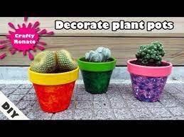 decorate plant pots three painting