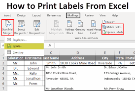 Create a data source for a mail merge. How To Print Labels From Excel Steps To Print Labels From Excel