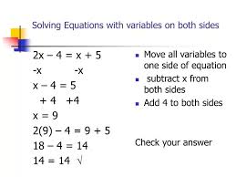 Solving Equations With Variables On