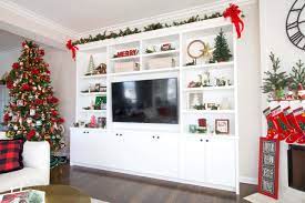 tips for decorating christmas shelves