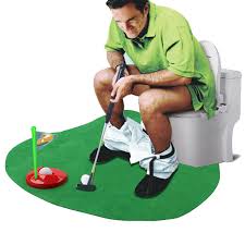 toilet mini golf mat game with putter