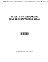 macbeth shakespeare re told bbc comparative essay by macbeth shakespeare re told bbc comparative essay by successlocation906 issuu