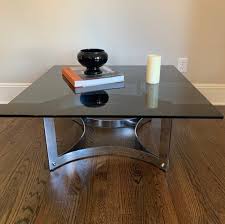 Milo baughman style coffee table. Milo Baughman Style 70 S Smoked Glass Chrome Coffee Table Etsy