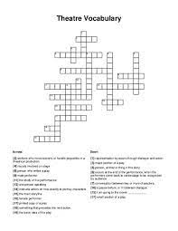 theatre voary crossword puzzle