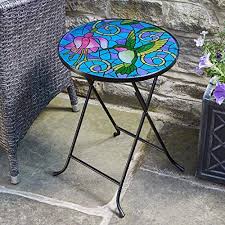 folding glass garden side table outdoor