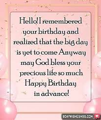 best advance birthday wishes