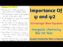 ψ And ψ2 Schrodinger Wave Equation