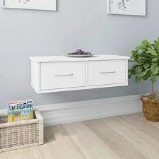 Wall Mounted Drawer Shelf White