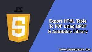 export html table to pdf using