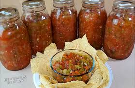 canning your own chunky garden salsa