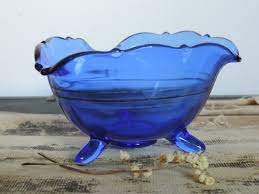 30 S Lancaster Glass Blue Cobalt Bowl