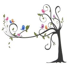 trees branch and birds wall vinyl wall