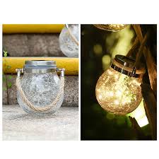 hanging solar glass jar lights outdoor