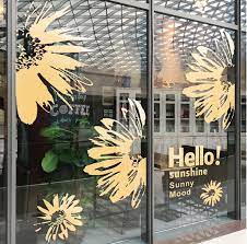 Golden Sunflowers Glass Door Stickers