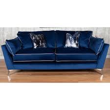 roko blue velvet 3 seater sofa costco uk