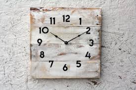 Distressed White Wall Clock Funky