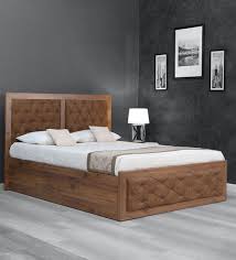 If you've found the perfect queen bed and want a matching collection, look no further. Buy Justin Queen Size Bed With Storage In Knottywood Finish By Crystal Furnitech Online Contemporary Queen Size Beds Beds Furniture Pepperfry Product