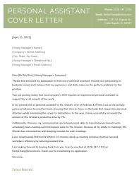 personal istant cover letter