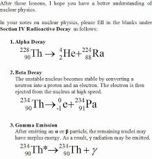 50 Nuclear Decay Worksheet Answers