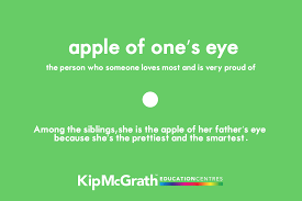 Your eyes get red when the tiny blood vessels on the whites of your eyes expand and turn the whites pink or red. You Re The Apple Of My Eye She Said And I Was Like Huh Know Your Idioms Flashcards Part 4 Kip Mcgrath Singapore Online